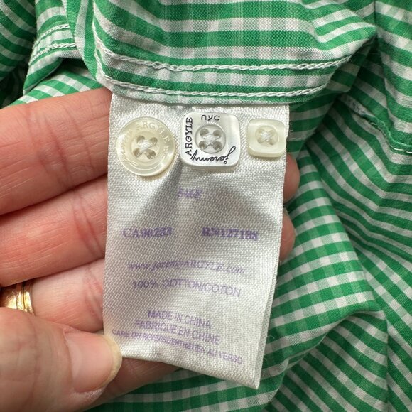 EUC Jeremy Argyle NYC Mens Long Sleeve Button Up Green White Plaid XL - Picture 4 of 4
